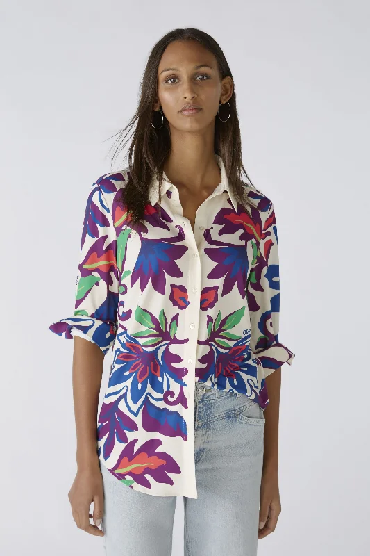 Bold Floral Blouse Modern Oversized Blouse