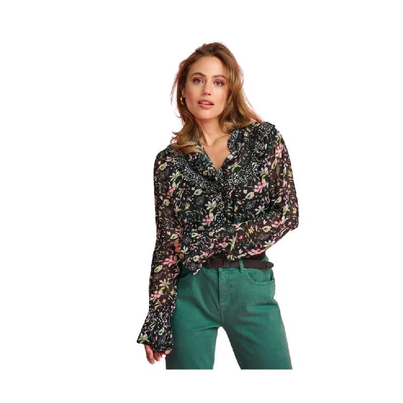 Double Flower Blaze Blouse Loose Fit Blouse