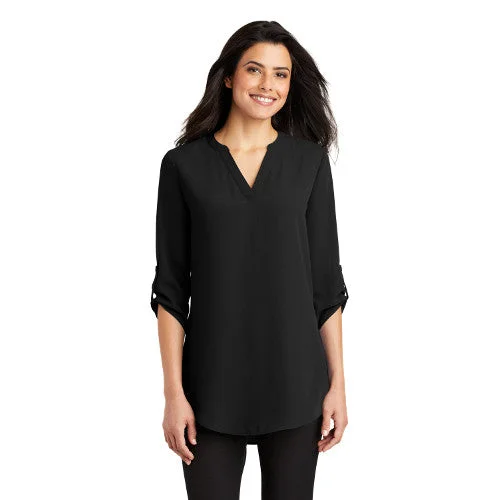 Friendship Pl. Port Authority ® Ladies 3/4-Sleeve Tunic Blouse LW701 Oversized Silk Blouse