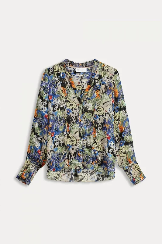 Gleaming Glory Blouse Double Button Blouse