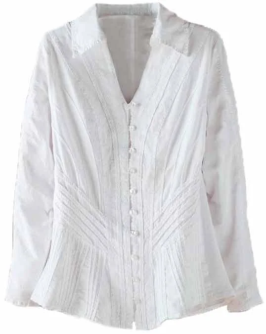 Inca Cottons Women's Structured Blouse Casual Button Blouse