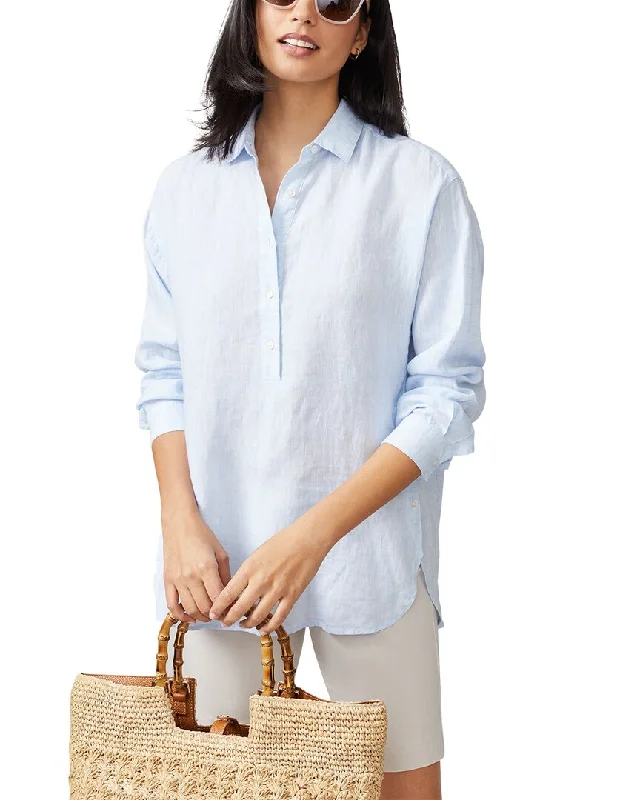 J.McLaughlin Fallon Loose Fit Linen Blouse Modern Oversized Blouse