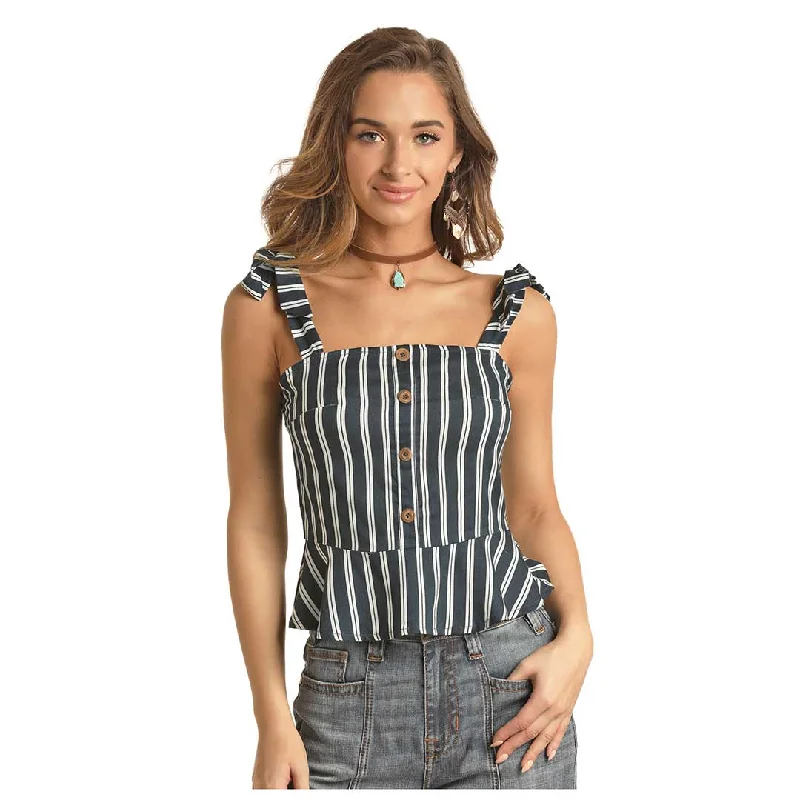 Rock & Roll Cowgirl Women's Tie Strap Blouse Chic Wrap Blouse