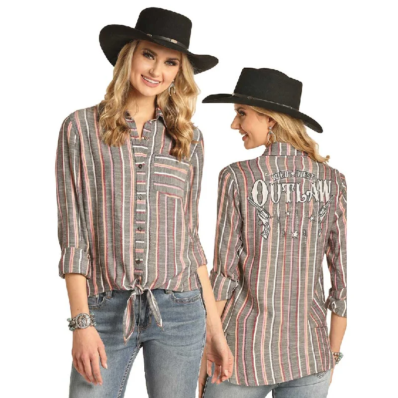 Rock & Roll Cowgirl Women's Wild West Outlaw Blouse Business Casual Blouse