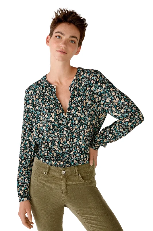 Round Neck Blouse Embroidered Floral Blouse