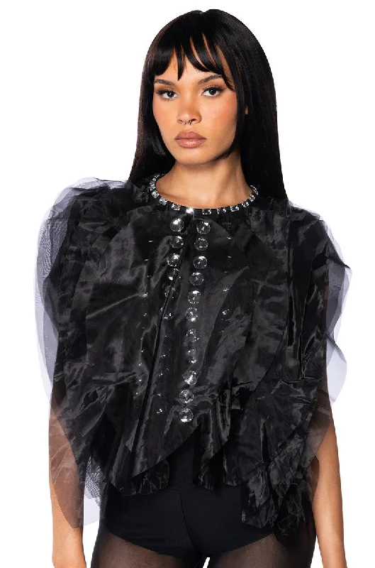 SEARCHING FOR YOU LAYERED ORGANZA BLOUSE Stylish Wrap Blouse