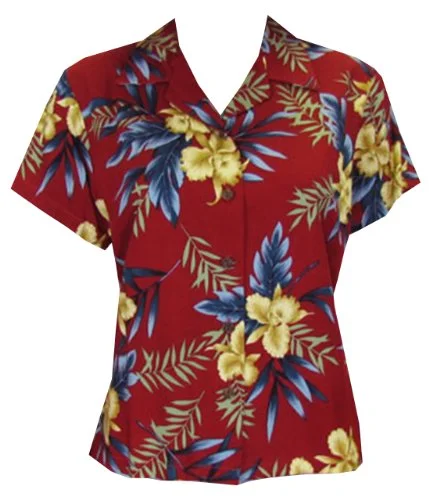 Two Palms women's Orchid Fern Fitted Blouse Backless Summer Blouse