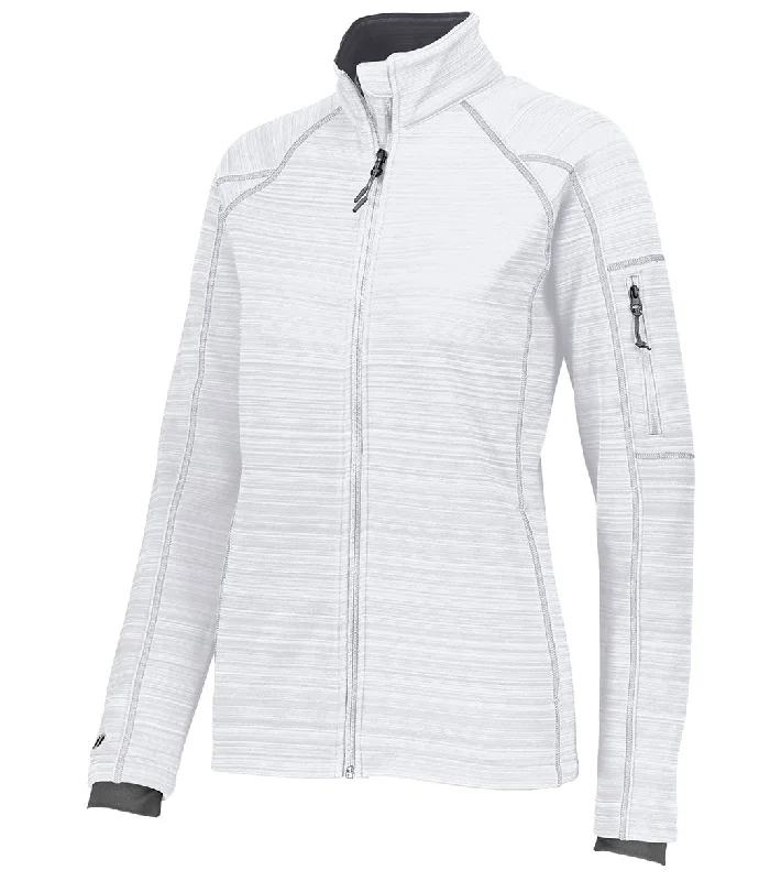 Holloway Women's Dry-Excel Bonded Polyester Deviate Jacket White Ribbed Striped Patterned