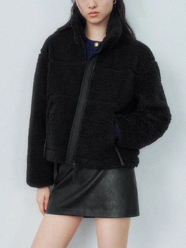 Button Up Fluffy Jackets Faux Fur Jacket Real Fur Jacket Shearling Jacket