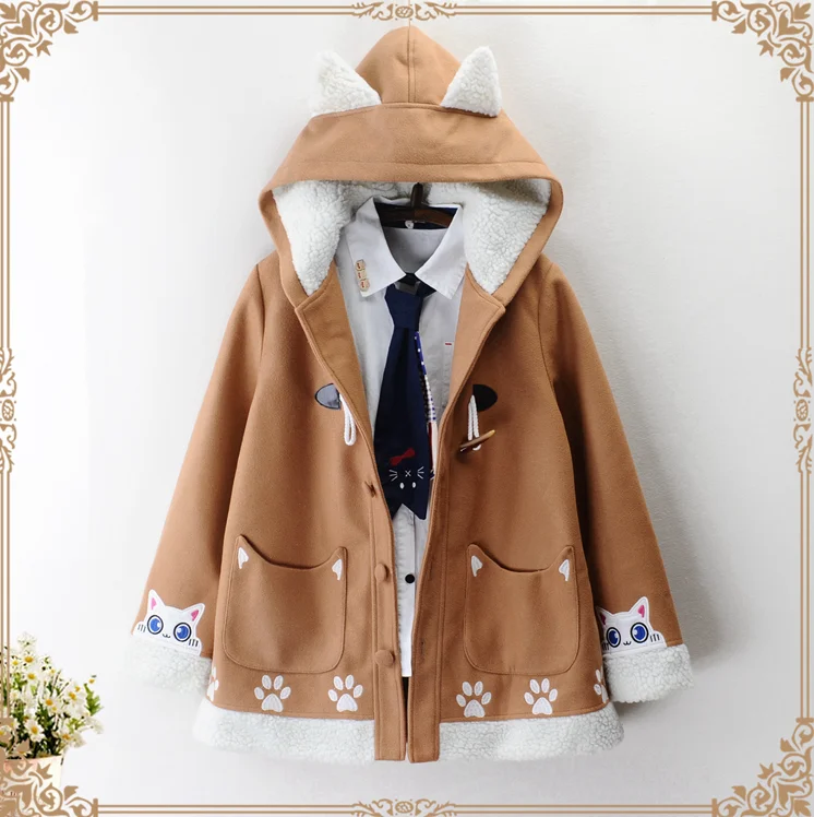 Cat Tie Shirt + Cat Claw Jacket yv30379 Fitted Jacket Loose Jacket Oversized Jacket