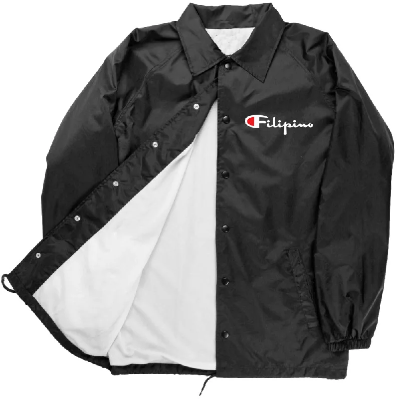 Filipino Champion Windbreaker Jacket Limited Edition Zip Front Button Front Snap Front