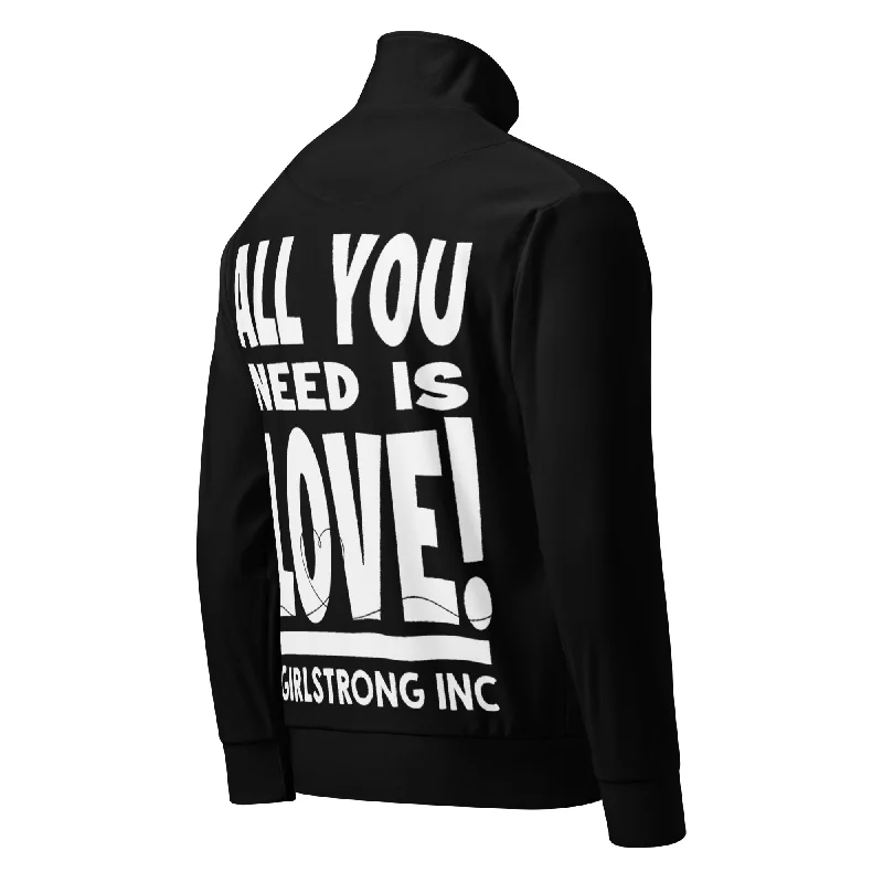 GS GRAPHIX TRACK JACKET BLACK - ALL YOU NEED IS LOVE Toggled Jacket Drawstring Jacket Belted Jacket