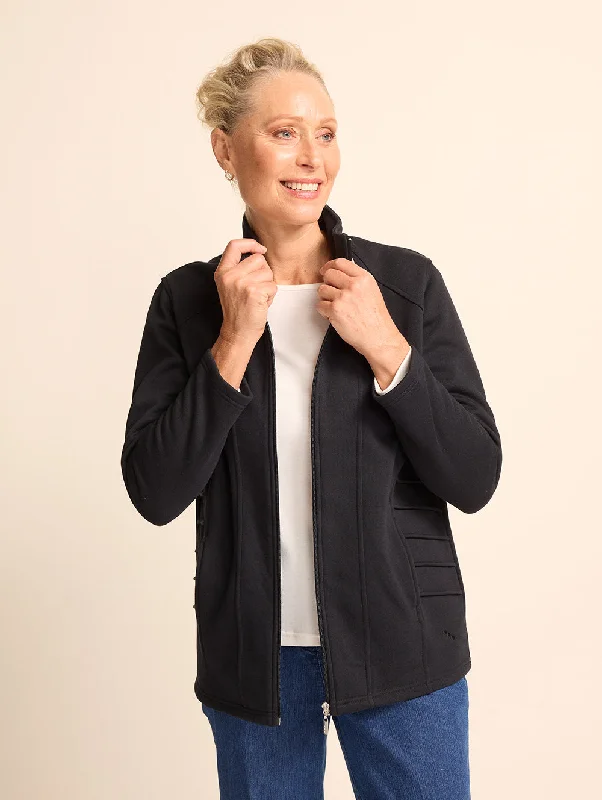 Karrigan Fleece Jacket Zippered Front Buttoned Front Snap Front