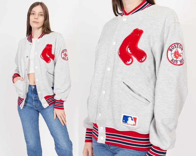 Medium 80s Boston Red Sox Felco MLB Varsity Jacket Unisex Toggled Jacket Drawstring Jacket Belted Jacket