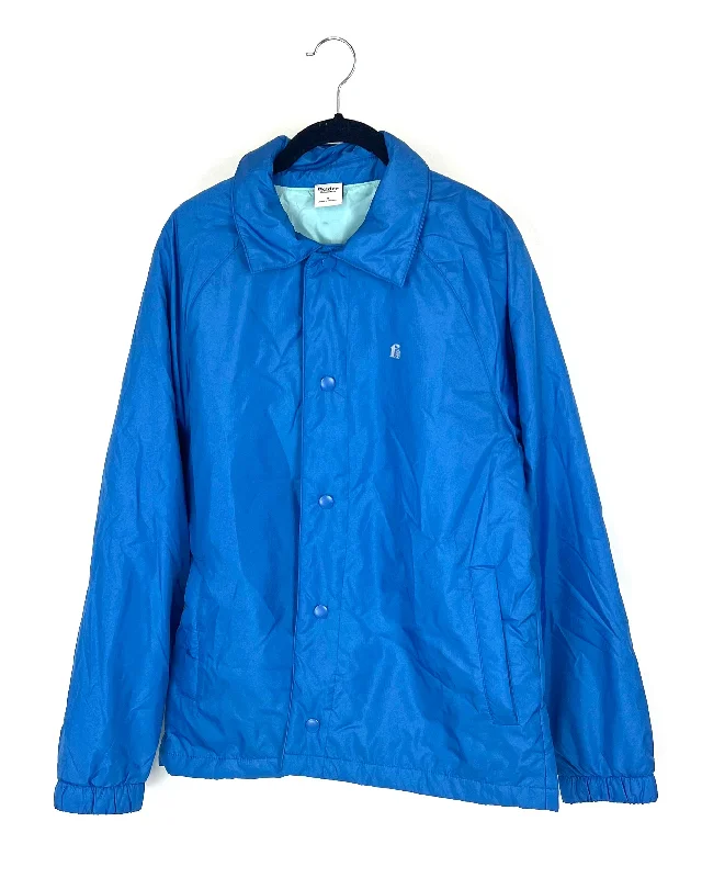 MENS Lightweight Cerulean Blue Jacket - Medium Anorak Shell Jacket Lightweight Jacket