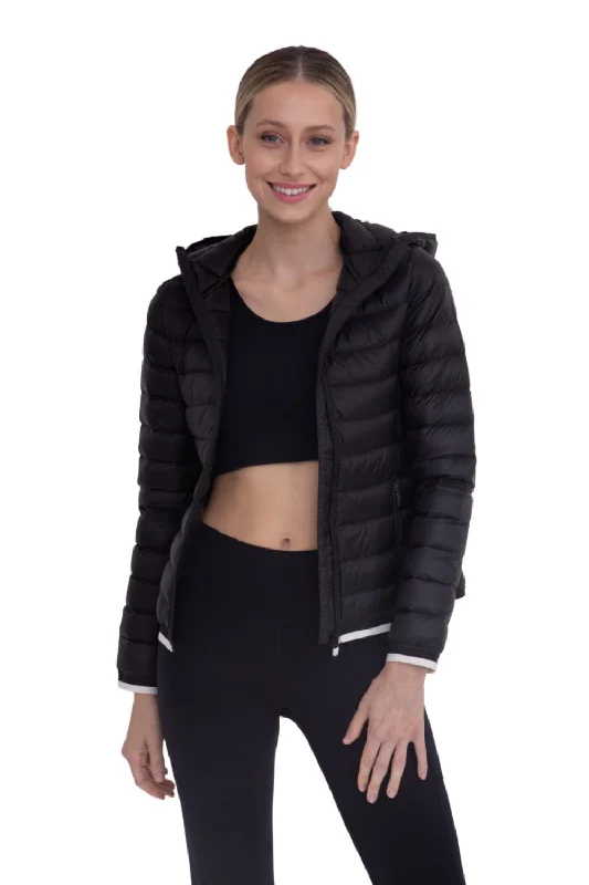 Mono B Padded Puffer Jacket with Hood SB041 Faux Fur Fabric Real Fur Fabric Shearling Fabric