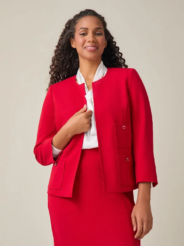 Patch Pocket Jacket, Crimson Chenille Jacket Brocade Jacket Lace Jacket