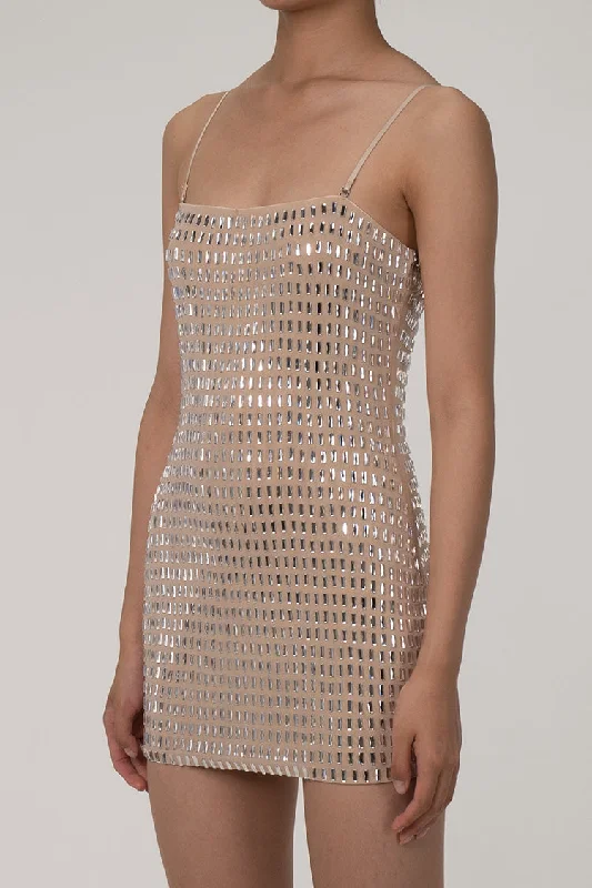 Sparkly Rhinestone Embellished Mesh Strapless Bodycon Party Mini Dress Comfortable Linen Mini Dress