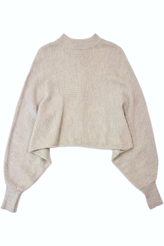 All Saints - Dolman Sleeve Crop Jumper Silk Blend Satin Velvet