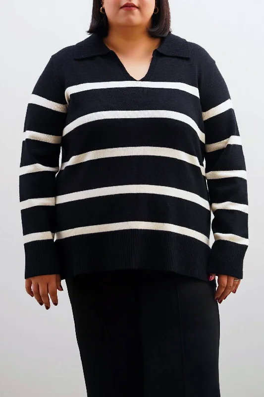 CURVE POLO STRIPED JUMPER Open Front Closed Front Wrap Front