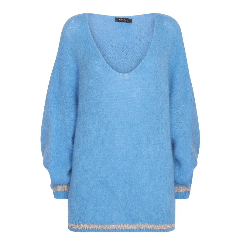 *NEW* Jumper Blue Solid Print Embellished