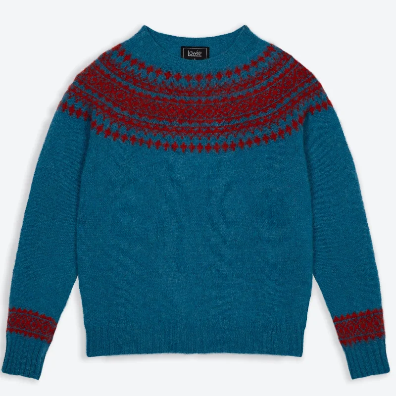 Snow Blue Jumper Zippered Buttoned Snapped