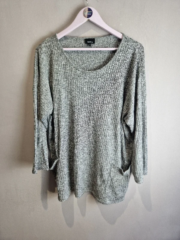 Next grey ribbed jumper - size 20 petite Stretchy Elastic Breathable