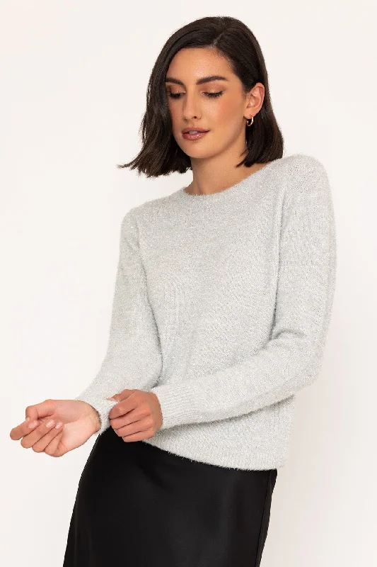 Super Soft Sparkle Knit Jumper in White Lightweight Heavyweight Midweight