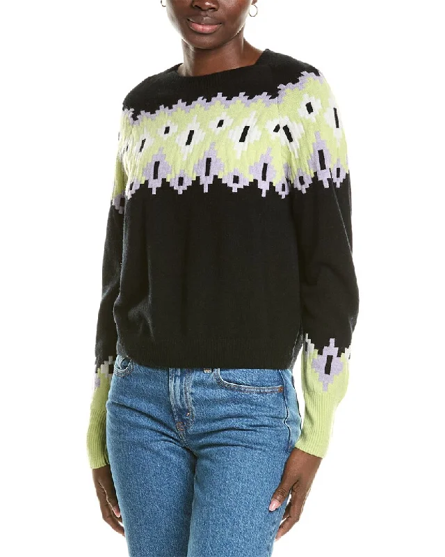 Brodie Cashmere Wool & Cashmere-Blend Pastel Fairisle Jumper Solid Color Striped Floral Print