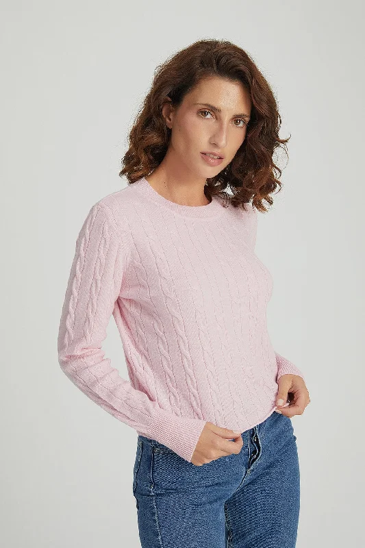 Dry Rose Amelia Australian Wool and Cashmere Round Neck Short Jumper Chenille Fabric Brocade Fabric Lace Fabric