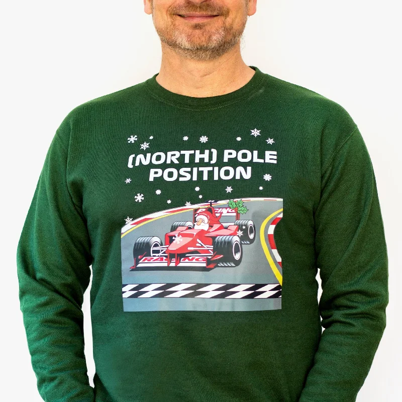 Funny Formula 1 Christmas Jumper High Neck Crew Neck V-Neck