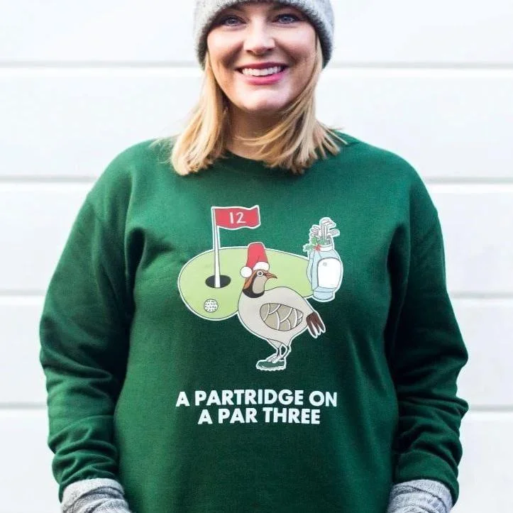 Funny Golf Christmas Jumper Cashmere Blend Cotton Blend Poly Blend