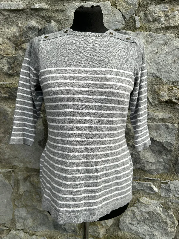 Grey stripy jumper uk 10 Sweater Knitwear Pullover