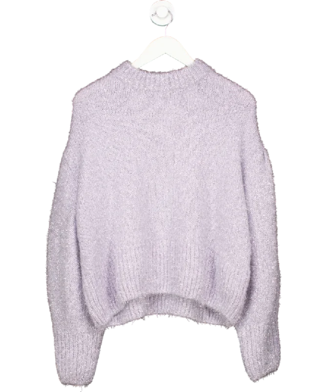 H&M Purple Glittery Jumper UK 12 Soft Cozy Warm