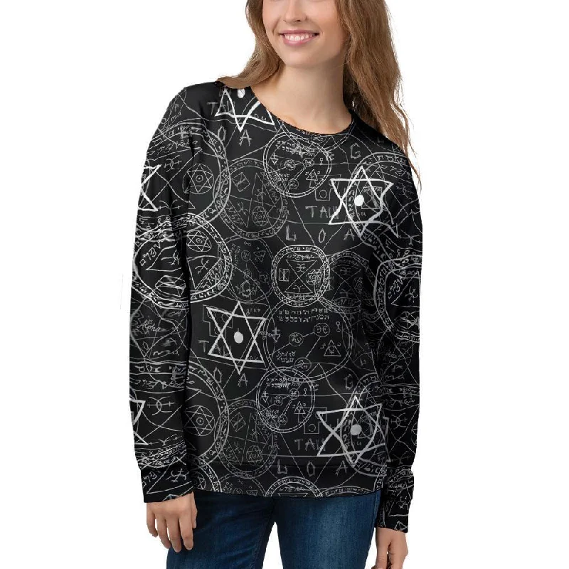 Pentagram Gothic Witch Women's Sweatshirt Hoodie with Camouflage Military Edgy