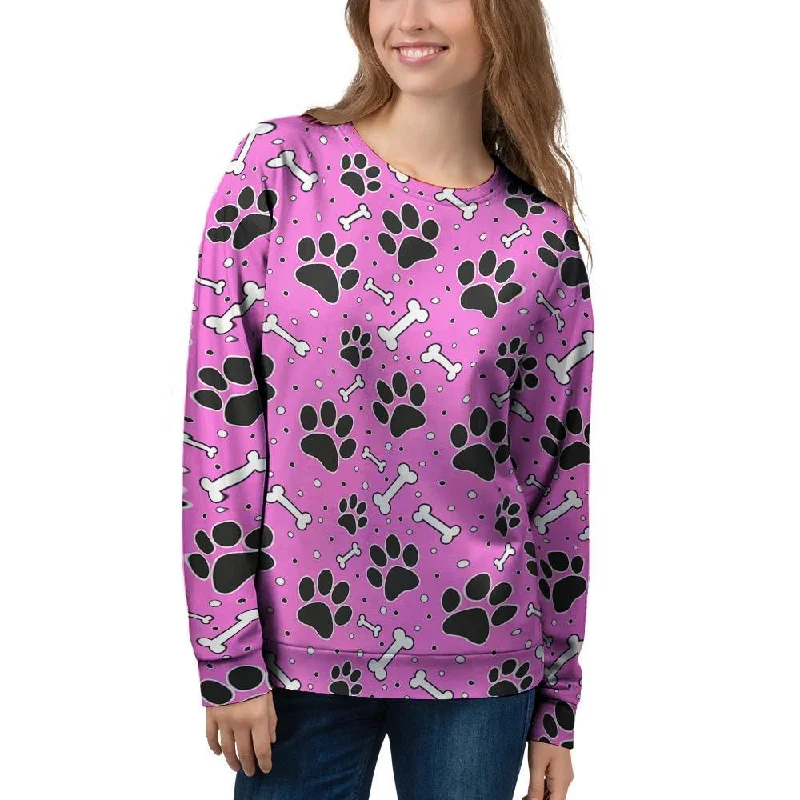 Pink Paw Women's Sweatshirt Hoodie with Color Block Contrast Stylish