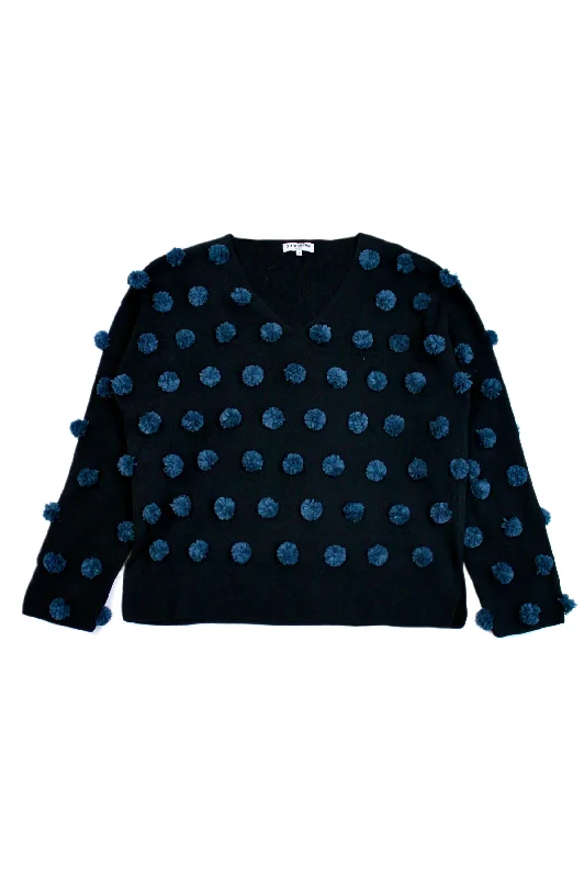 Opening Ceremony - Pom Pom Jumper Mesh Blend Leather Blend Suede Blend