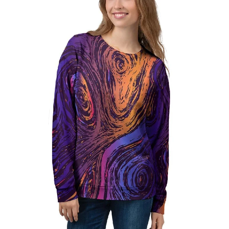 Psychedelic Abstract Women's Sweatshirt Hoodie with Applique Textured Unique