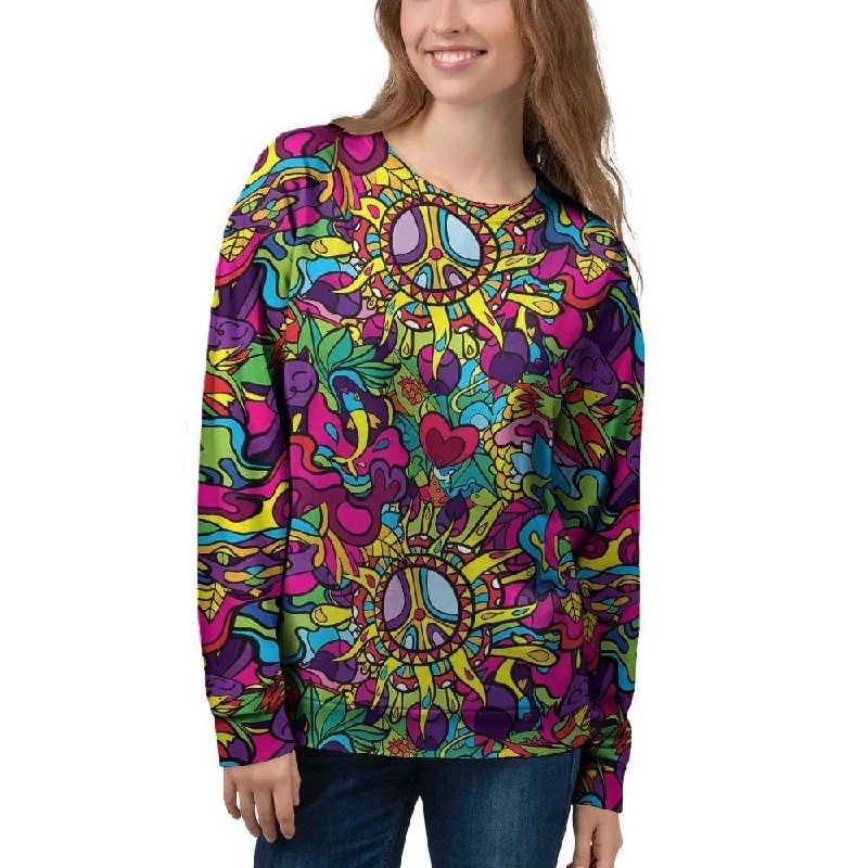 Psychedelic Women's Sweatshirt Hoodie with Pocket Utility Practical