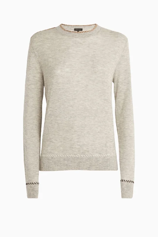 Rag & Bone Indie Knit Jumper - Grey Lace Blend Ribbed Blend Corduroy Blend