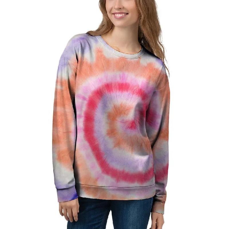 Rainbow Hippie Tie Dye Women's Sweatshirt Hoodie with Oversized Fit Loose Comfortable