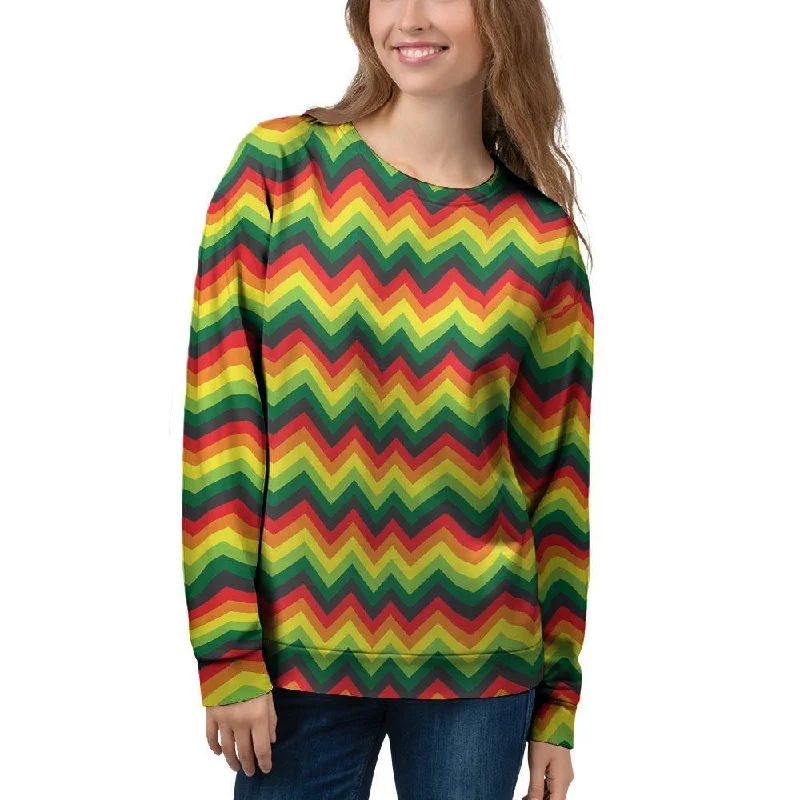 Rasta Jamaica Reggae Women's Sweatshirt Hoodie with Gradient Ombre Colorful