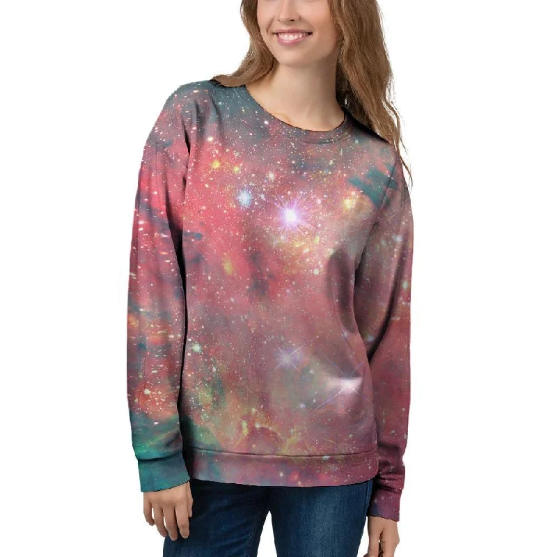 Red Cloud Galaxy Space Women's Sweatshirt Hoodie with Back Slit Movement Comfort