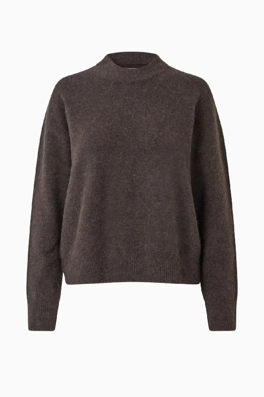 Samsøe Samsøe Anour O-Neck Jumper - Chocolate Torte Neon Metallic Matte