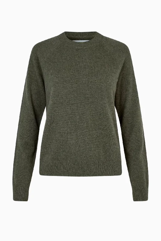 Samsøe Samsøe Boston O-Neck Jumper - Forest Night Nylon Fabric Polyester Fabric Spandex Fabric