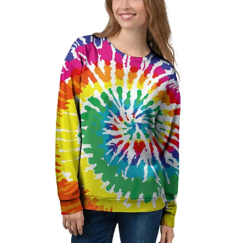 Tie Dye Women's Sweatshirt Hoodie with Toggle Buttons Decorative Unique