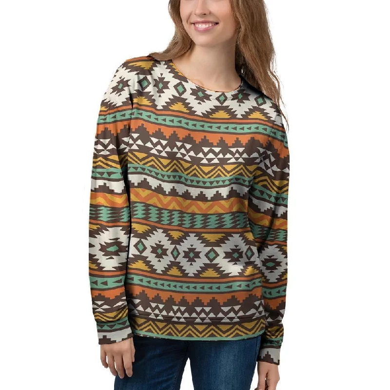 Tribal Aztec Women's Sweatshirt Hoodie with Crew Neck Simple Timeless