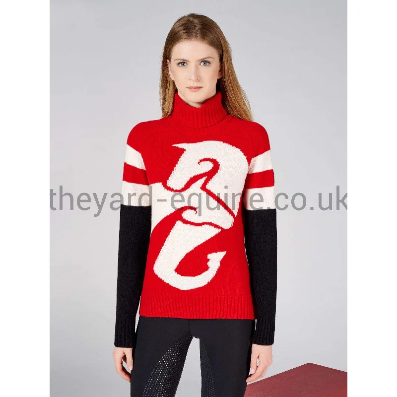 Vestrum Jumper - KNITWEAR TURLENECK THIENE RED AND CREAM Velvet Chenille Corduroy