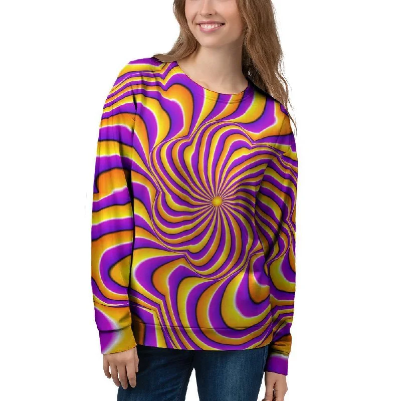 Yellow and purple spin illusion. Women's Sweatshirt Hoodie Jacket Zipper Layering