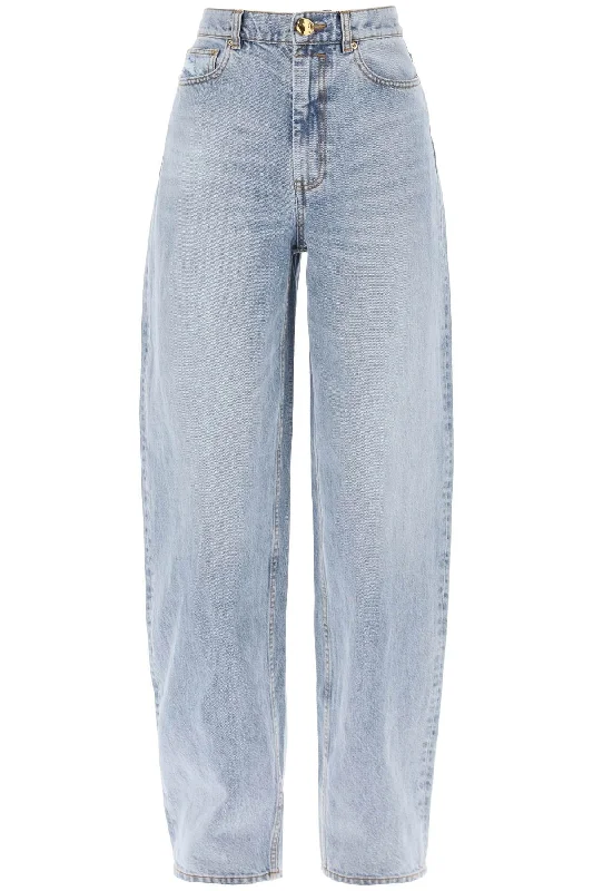 "curved Leg Natural Jeans For  - Light Blue Chic Vintage-Inspired Denim Jeans